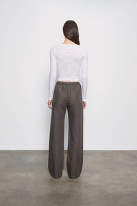 Enza Costa - SUPIMA BABY RIB LONG SLEEVE CROPPED TOP