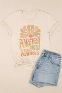 BELLA + CANVAS Forever Chasing Sunsets Tees in multi - women's t-shirt - detail view