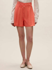 Rebecca Taylor Lena Shine Shorts in coral - women's shorts