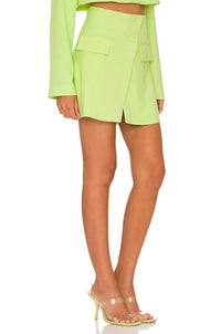 WE WORE WHAT Blazer Skirt in sharp green - women's skirt - alternate view