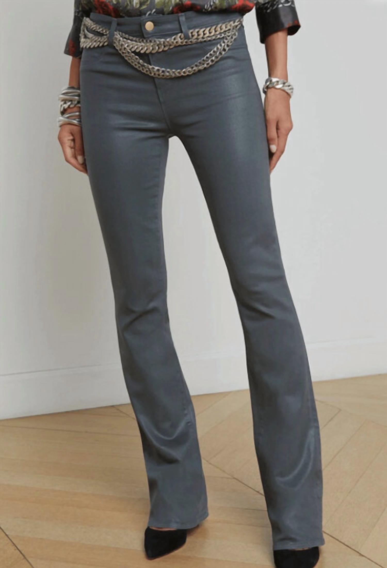 L'Agence - Selma Sleek Coated Baby Boot Jeans