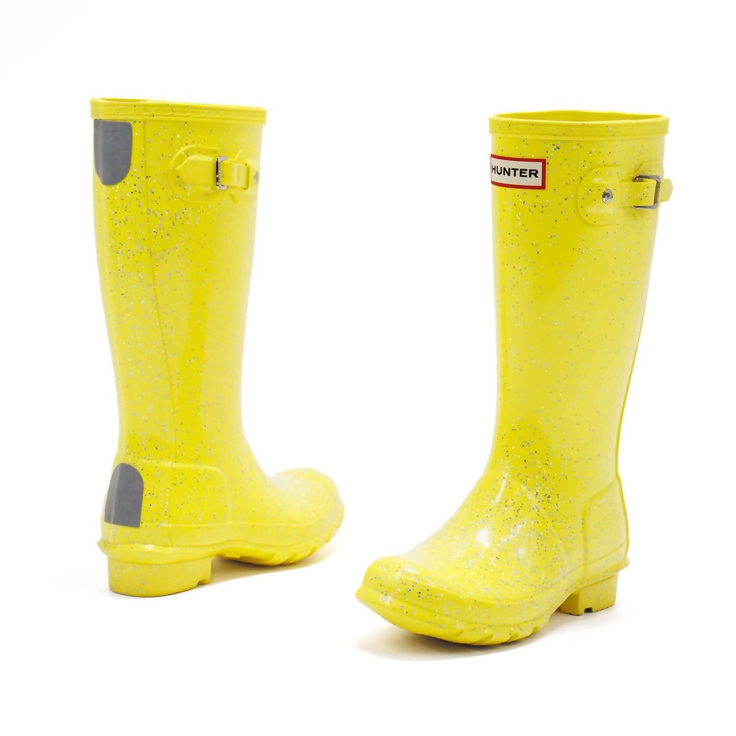 HUNTER Girls Giant Glitter Rain Boots in illuminating yellow - kids' shoe - view 7