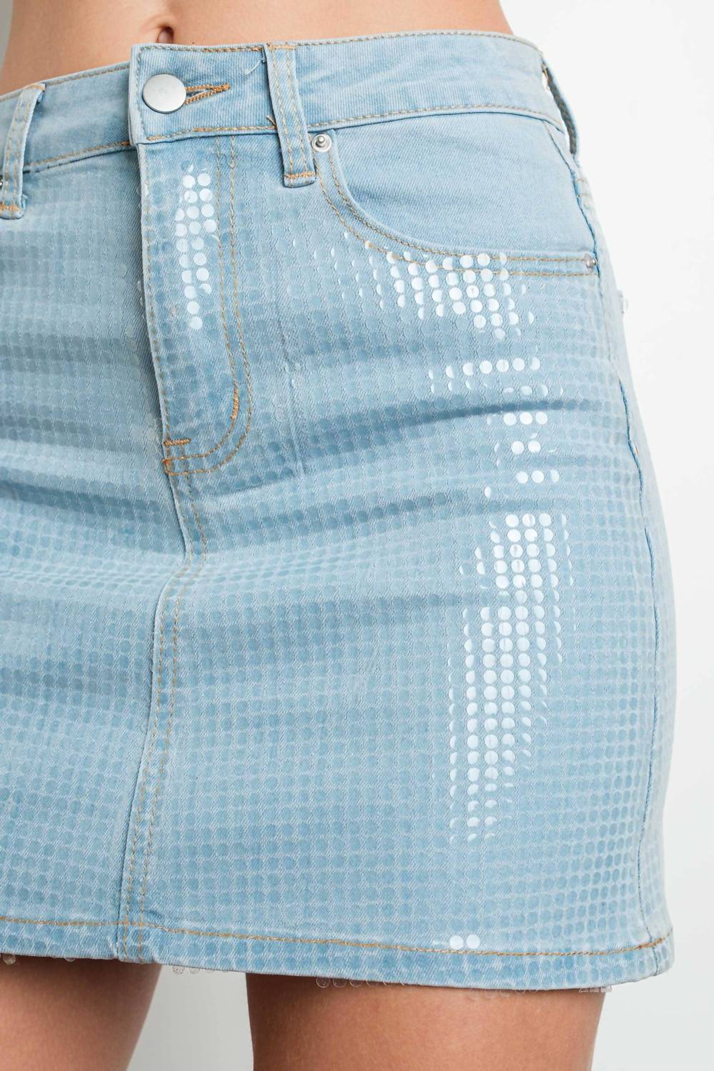 Kiwi - Sequin Stretch Mini Skirt