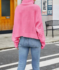 Livro - Cable Knit Turtleneck Sweater