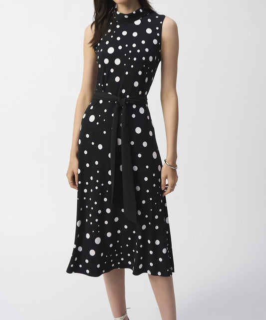 Joseph Ribkoff - Polka Dot Belted Midi Dress
