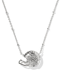 Kendra Scott Women's Football Helmet Short Pendant Necklace in silver ivory - women's jewelry - detail view