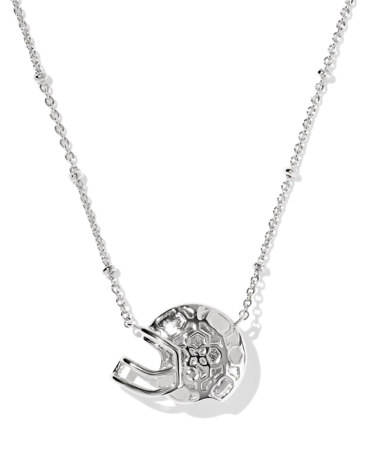 Kendra Scott Women's Football Helmet Short Pendant Necklace in silver ivory - women's jewelry - detail view