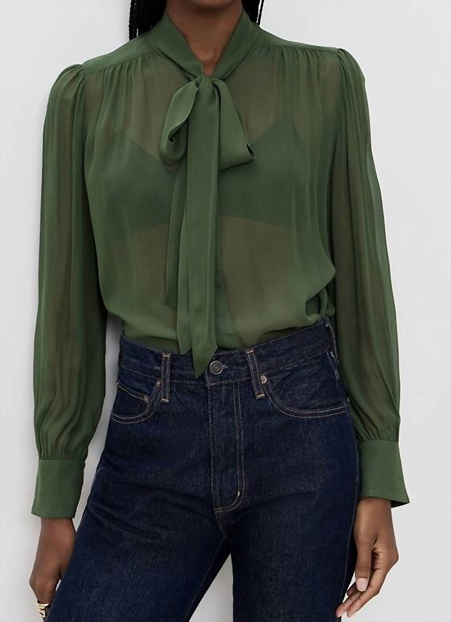 Alice + Olivia - Thayer Tie Neck Slouchy Blouse