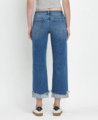 Flying Monkey - Mid Rise Raw Cuffed Hem Jeans