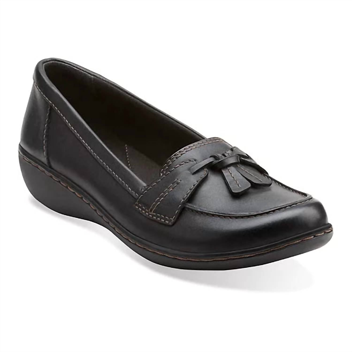 Clarks Women's Ashland Bubble Loafers in black - women's flats - alternate view