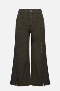 Joseph Ribkoff - Wide Leg Crop Trousers With Embellished Front Seam