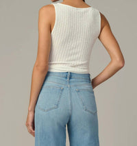 Joe's Jeans Crochet Boatneck Tank Top in white - women's tank top - alternate view
