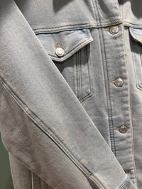 Z Supply WOMEN'S MILES DENIM JACKET in sub bleached indigo - women's jacket - detail view