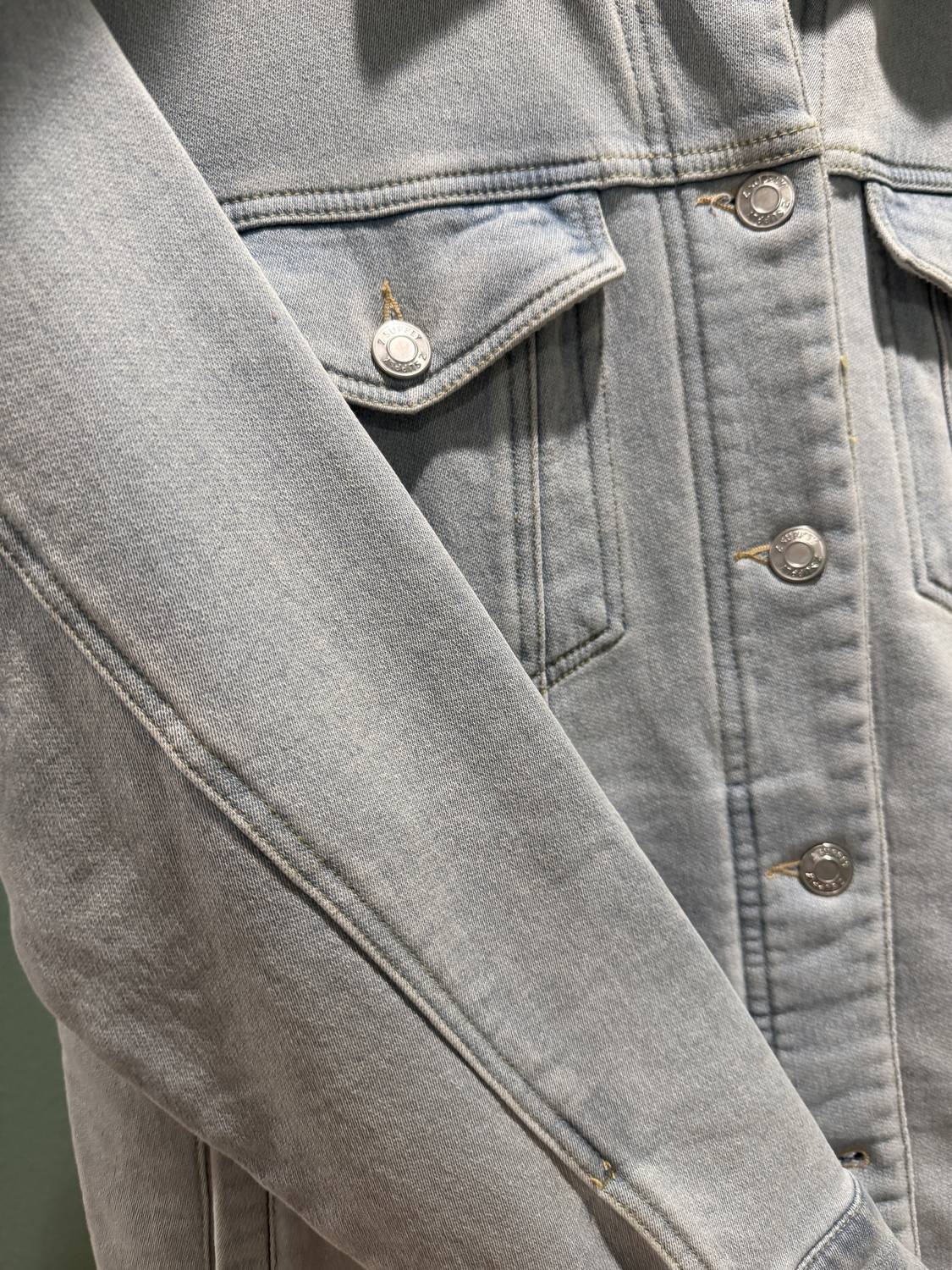 Z Supply WOMEN'S MILES DENIM JACKET in sub bleached indigo - women's jacket - detail view