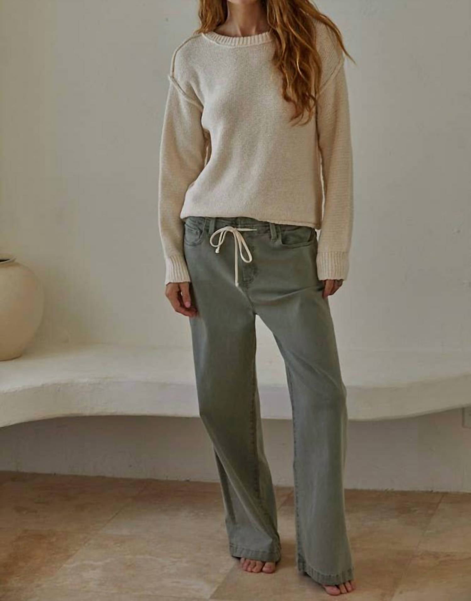 By Together - Crew Neck Long Sleeve Pullover Top