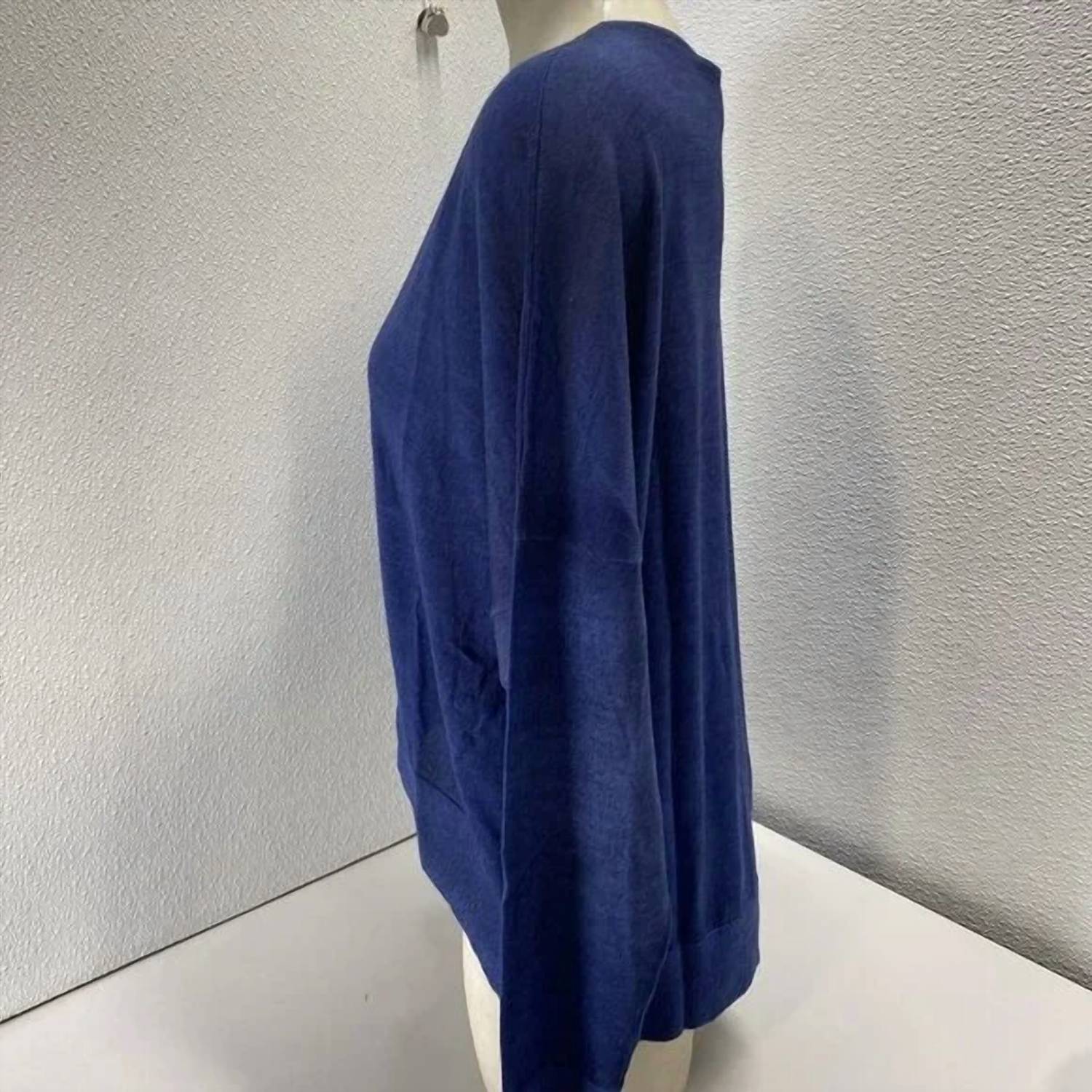 Avant Toi Women’s Maglia Cashmere Silk High-low Sweater in navy - women's sweater - view 4