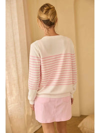SKIES ARE BLUE Missy Cardigan in pink - women's cardigan - detail view