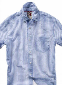 Relwen - Men's Seersucker Half Sleeve Shirt