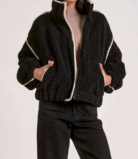 Elan - Slate Sherpa Bomber Jacket