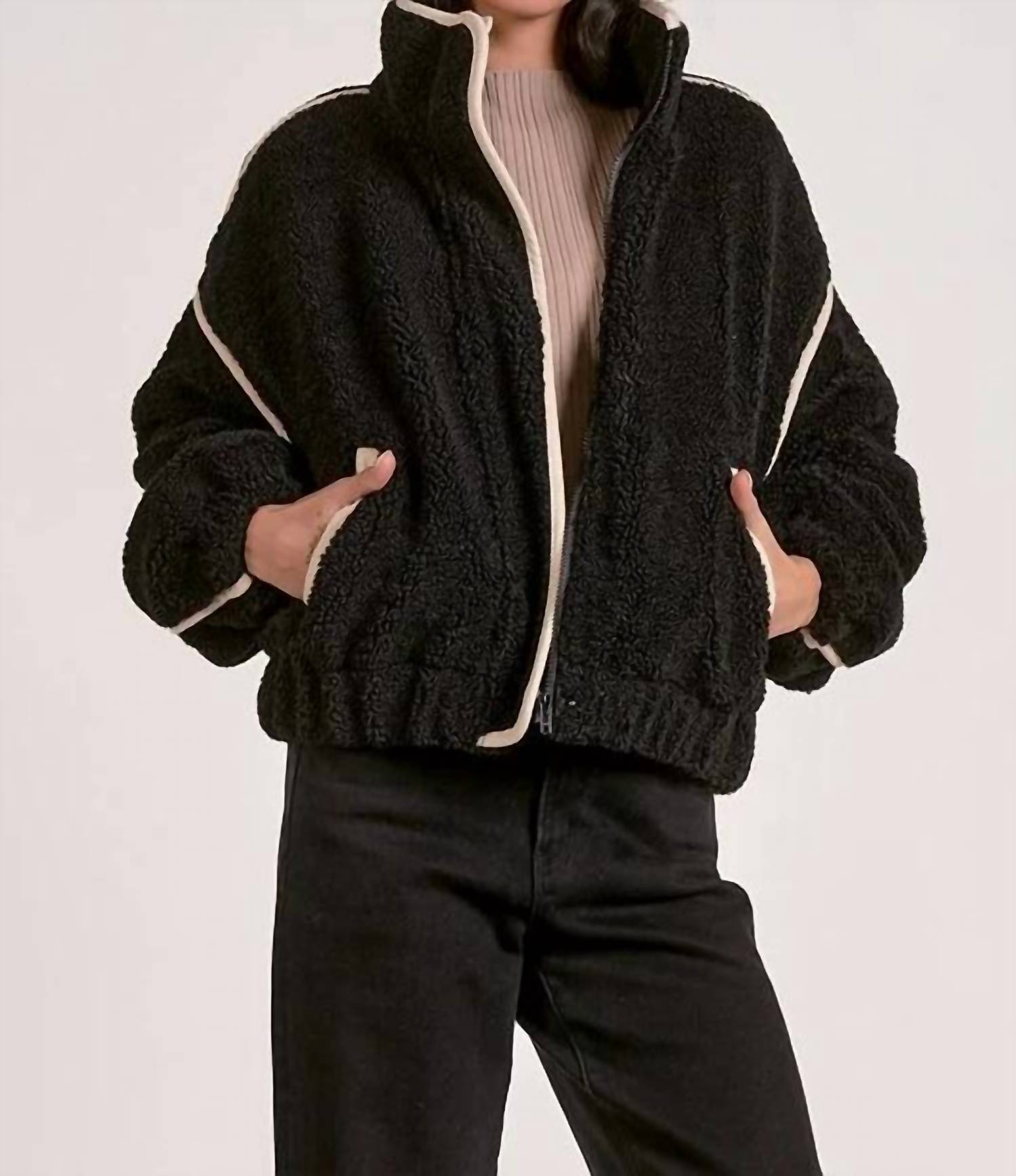 Elan - Slate Sherpa Bomber Jacket