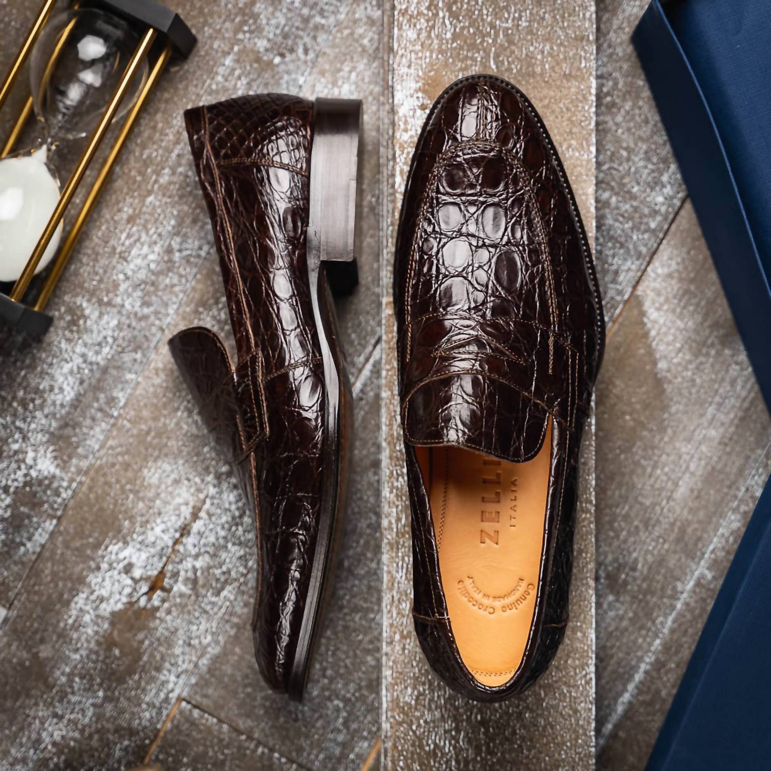 Zelli Italia - Men's Roma Crocodile Penny Loafer