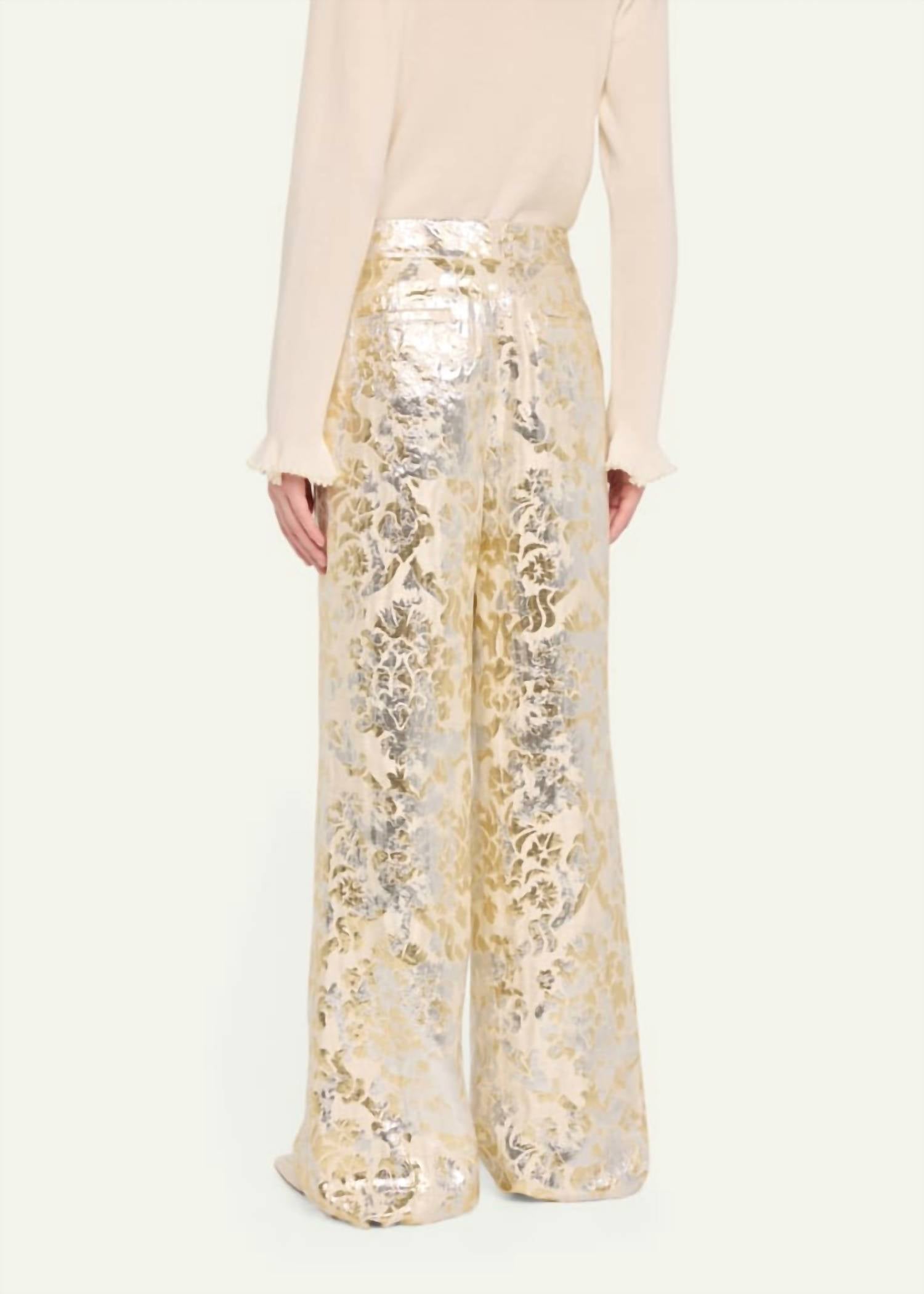 Lafayette 148 - Sullivan High-rise Metallic Jacquard Pants