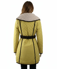 Ryu - Oversized Fleece Collar Quilted Coat