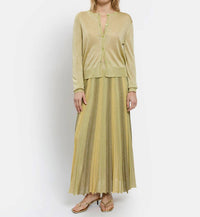 Maison Lurex Women's Gala Lurex Cardigan in lime - women's cardigan - detail view