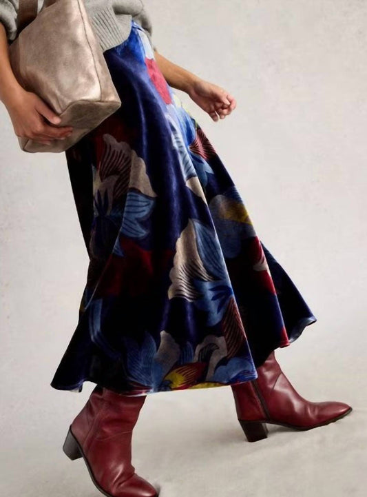 White Stuff - Hope Bias Cut Velvet Skirt