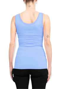 Alberto Makali - Scoop Neck Sleeveless Solid Spandex Top