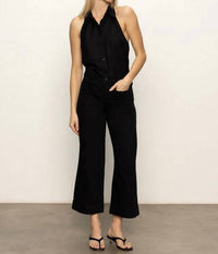 Sanctuary - Soft Marine Wide Leg Standard Rise Crop Pants