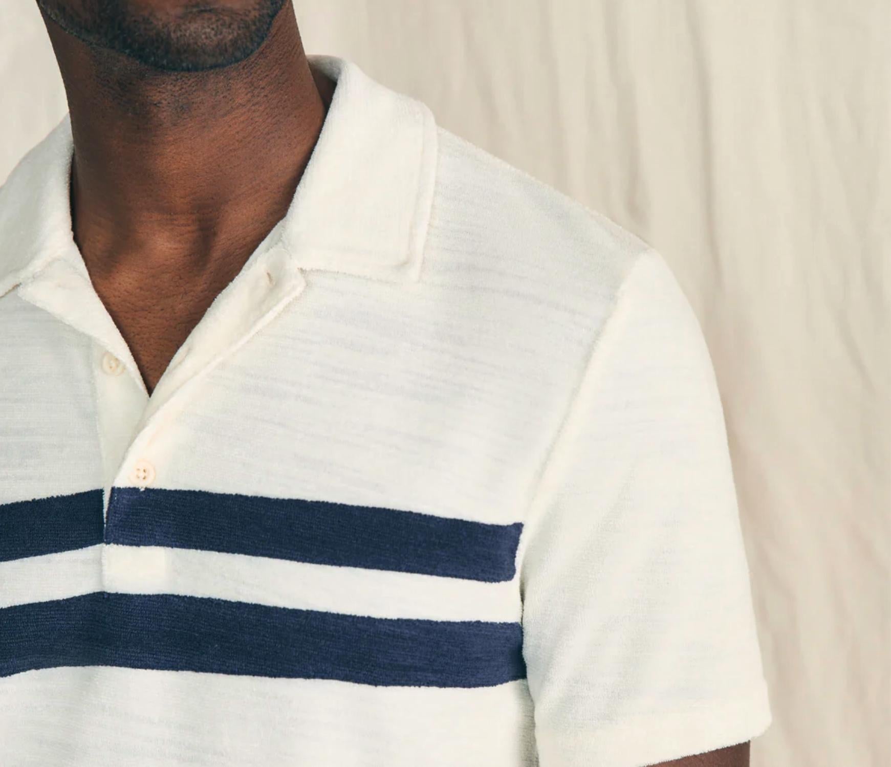 Faherty - Cabana Terry Surf Stripe Polo