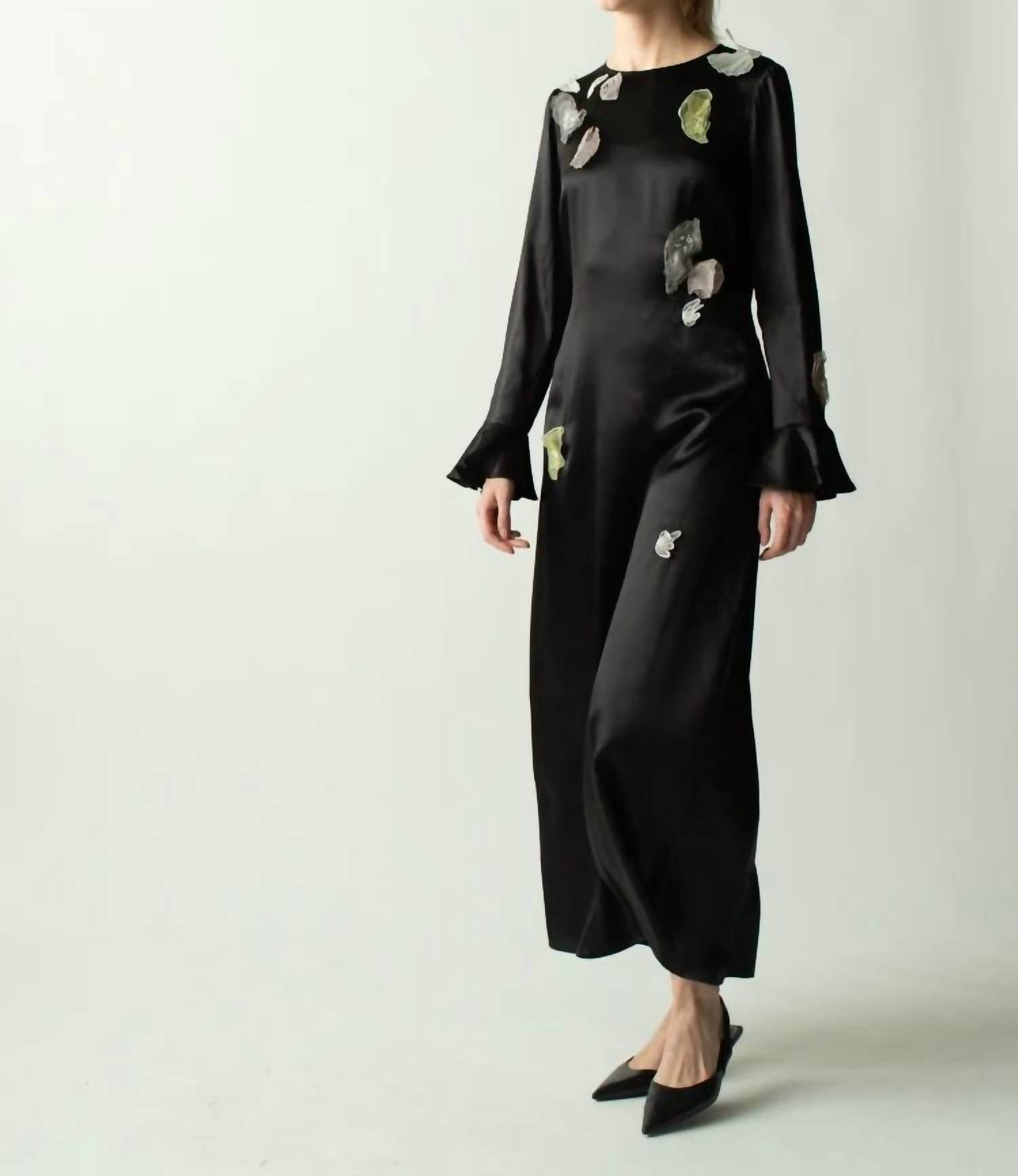 Lingua Franca - Ania Embellished Silk Dress