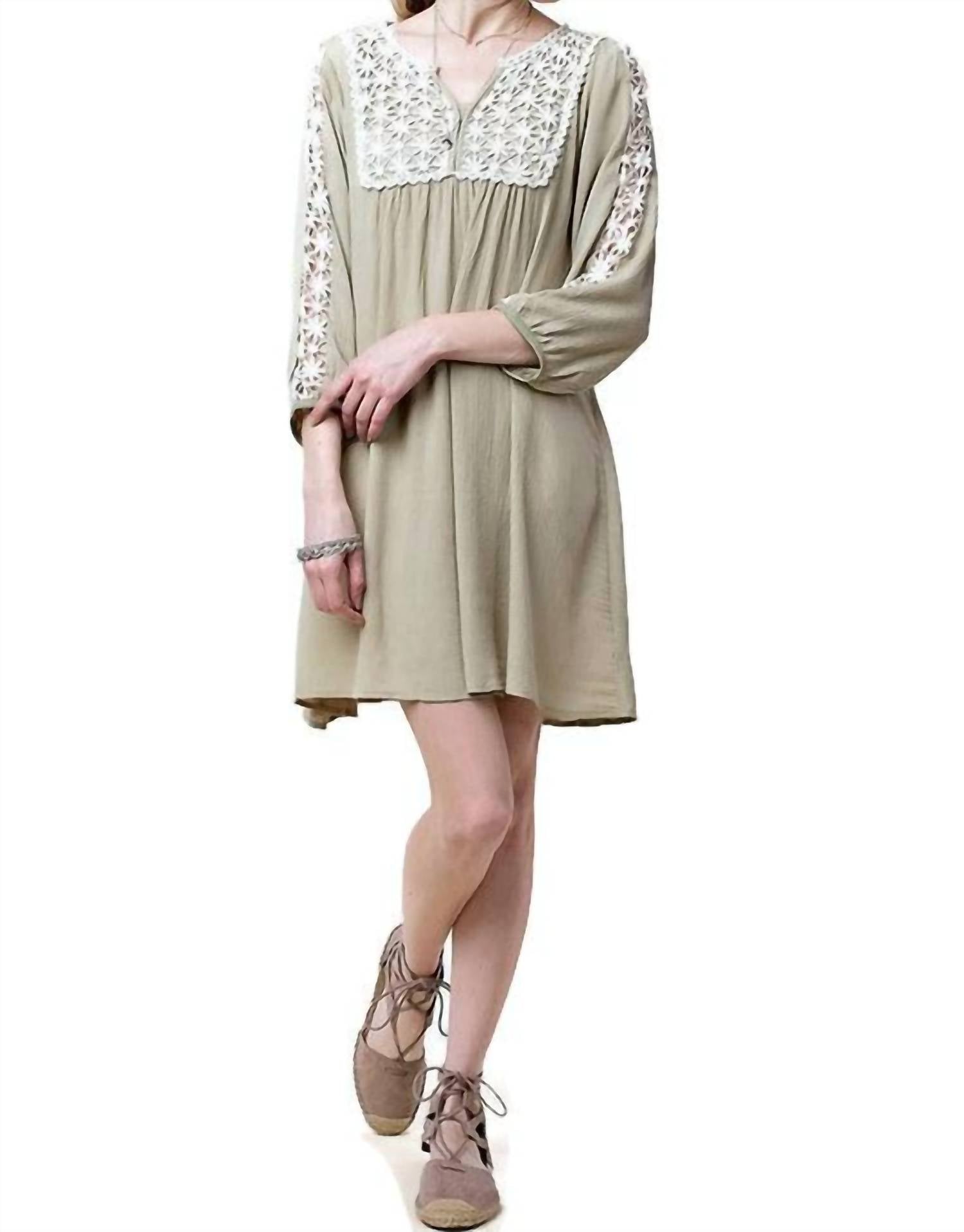 Kori - Lace Peasant Dress