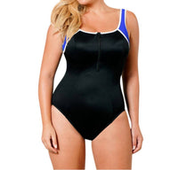 Miraclesuit Great Scott One Piece Swimsuit - Plus in blue colorblock - women's swimwear