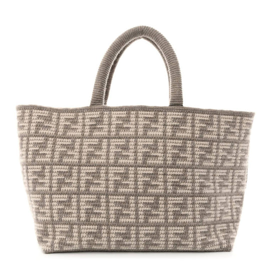 Fendi - Medium Ff Tortora Knitted Cashmere Wool Large Shopper Tote Bag
