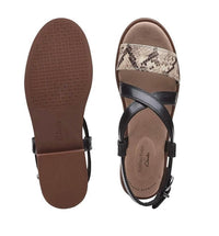 Clarks Women's Declan Spring Sandal in black leather snake combi - women's sandal - alternate view