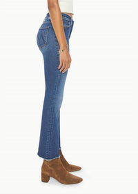 Mother Outsider Ankle Fray Flare Jeans in uncharted waters - women's jeans - alternate view