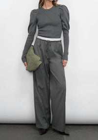 Greylin - renoa puff sleeve ribbed knit top