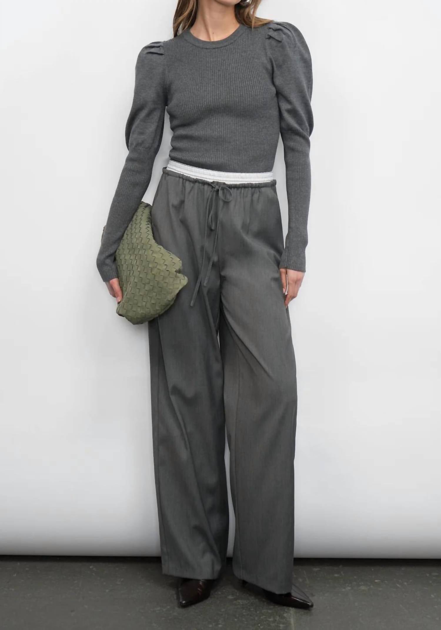 Greylin - renoa puff sleeve ribbed knit top