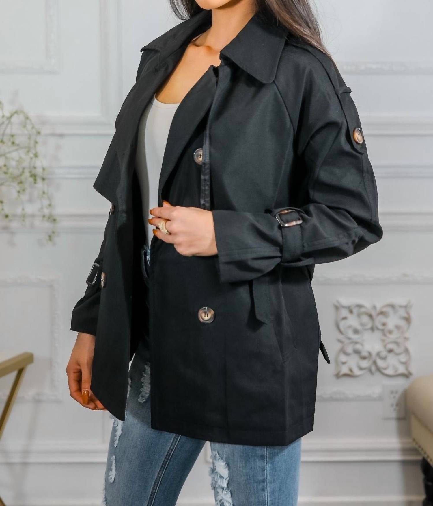 Surelymine - Mid Length Trench Coat Jacket