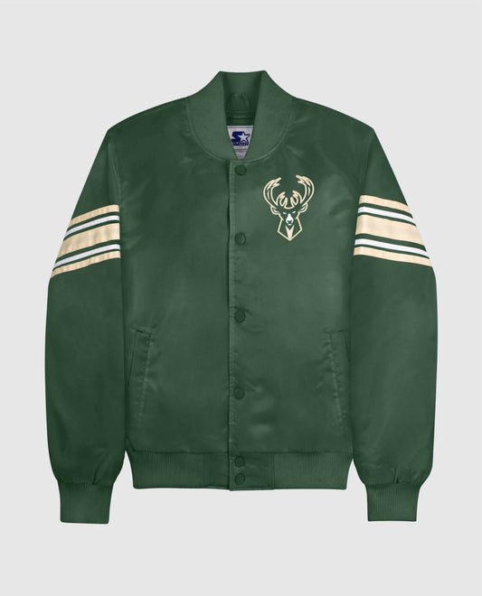 Starter - Women's Milwaukee Bucks Varsity Satin Full-snap Jacket