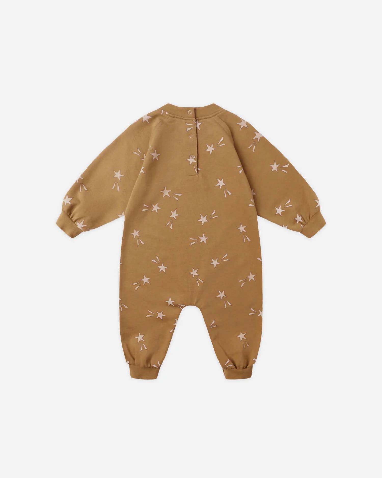 Rylee + Cru Kid's Raglan Jumpsuit in golden star - kids' item - detail view