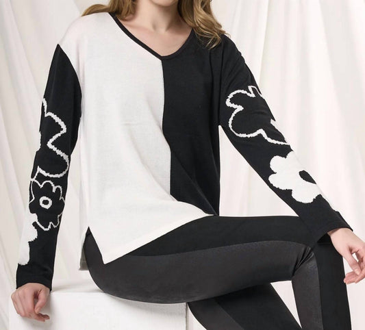 Angel - Color block v neck Sweater