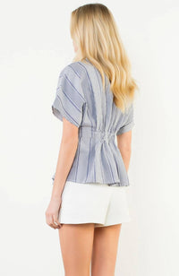Thml - Stripe And Gingham Button Front Top