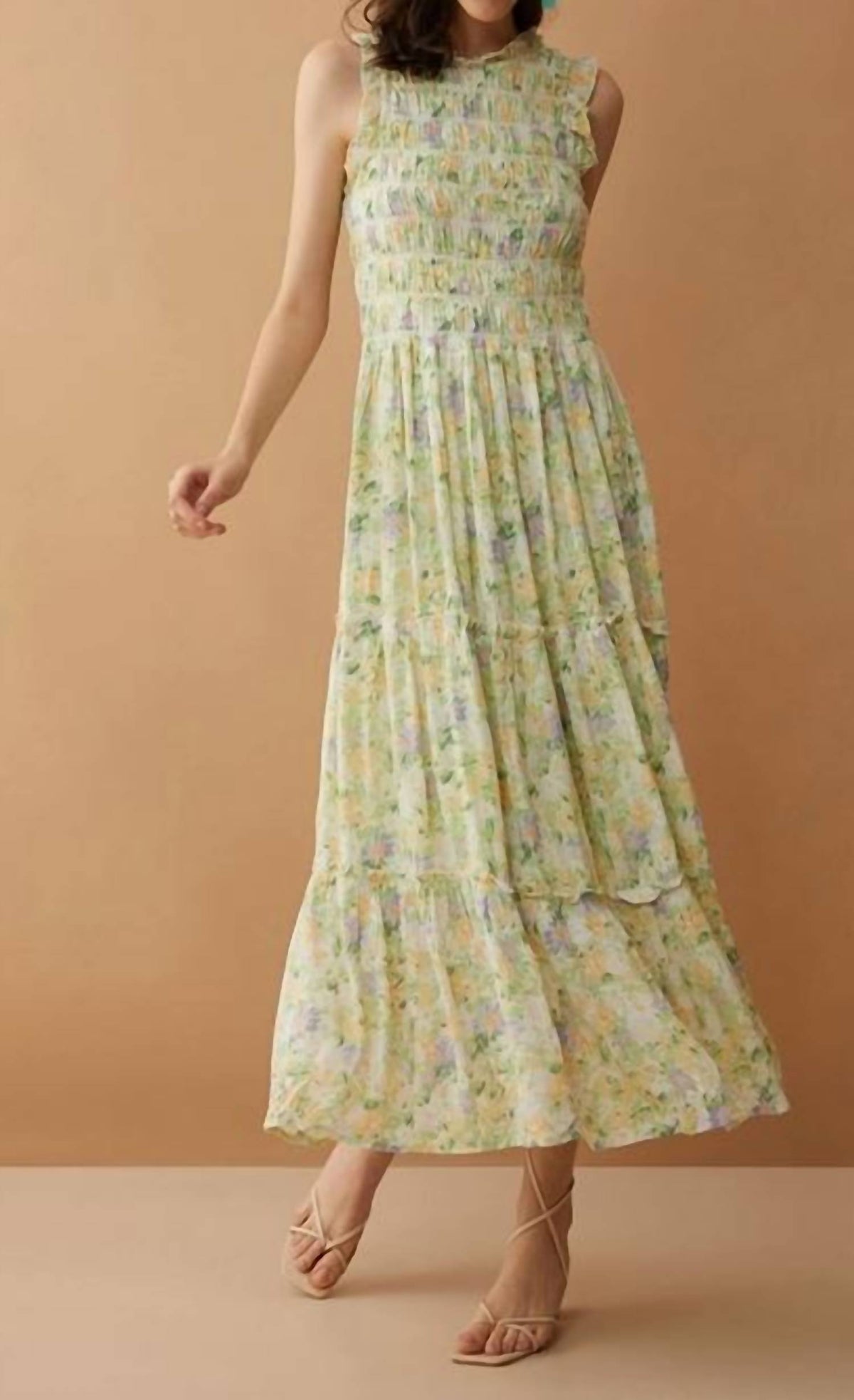 Myra - Darling Floral Ruffled Maxi Dress