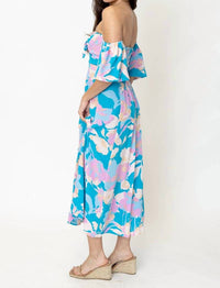 En Creme - Off Shoulder Floral Print Midi Dress