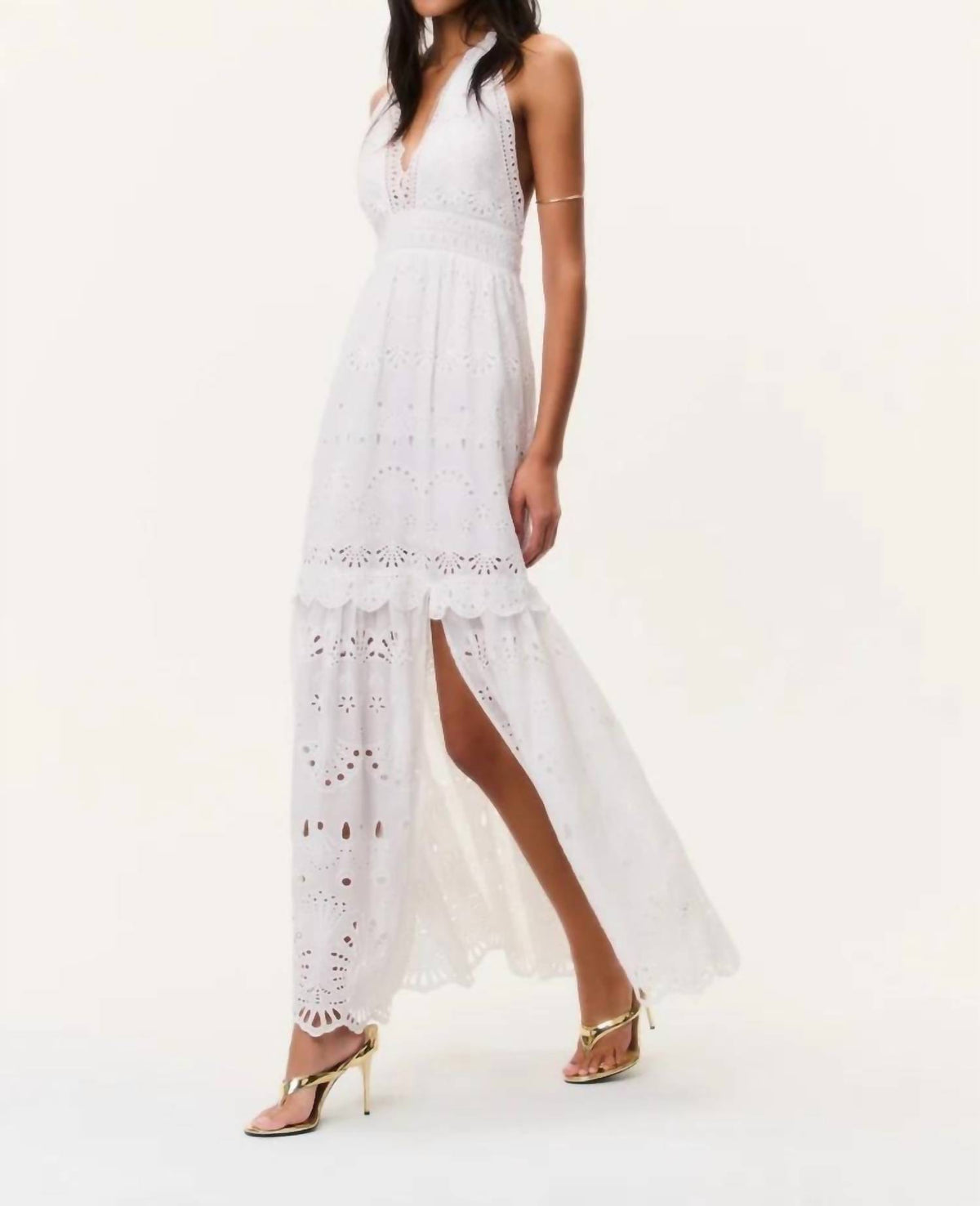 Loveshackfancy - Trix Eyelet Halter Maxi Dress