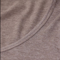 CLOSED Ripped Ribbed Long Sleeve Tee in beige - women's long sleeve top - view 4