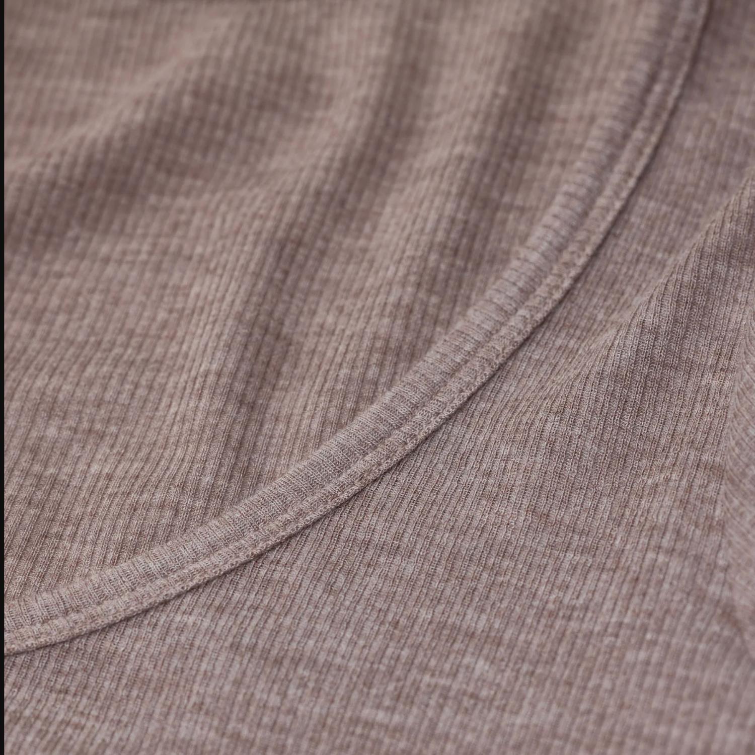 CLOSED Ripped Ribbed Long Sleeve Tee in beige - women's long sleeve top - view 4